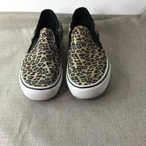 Women's Leopard Print Vans Slip on Sneakers sz 6.5